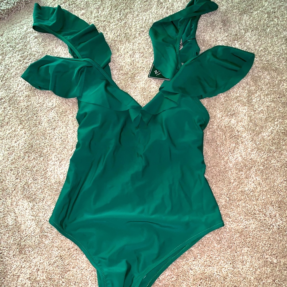 Ruffle Sleeve One Piece Swimsuit